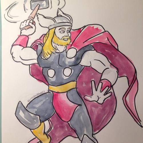 Day 17 #maymarvels #thor #illustration #comics #dailydrawing #drawing #drawingaday