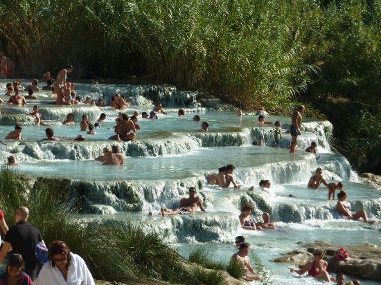 sixpenceee:  Cascate del Mulino, Saturnia, Tuscany, ItalySteaming hot spring water