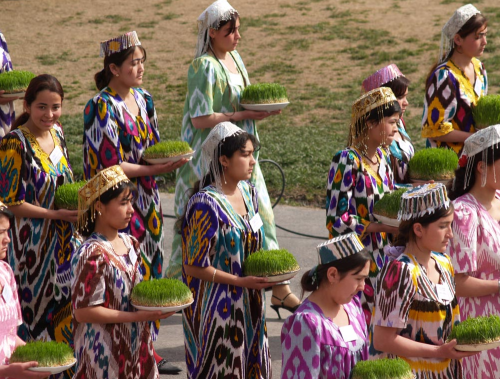 iranian-atheist: Persian New Year (Nowruz) Celebration in Tajikistan. Tajiks carrying Sabzeh - whic