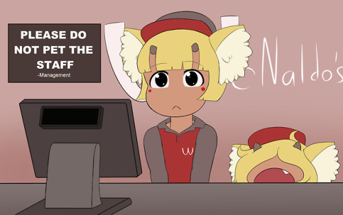 sexyrobotfactory: Wanawu and Lyecan get a job at bootleg anime McDonald’s. TUMBLR IS BEGINNING THE F