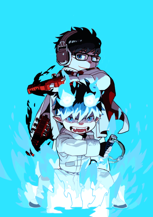 ★ { Ao no Exorcist / 青の祓魔師 }  ★ ↳ Rin & Yukio: did another edit from Kato’s art she posted to ce