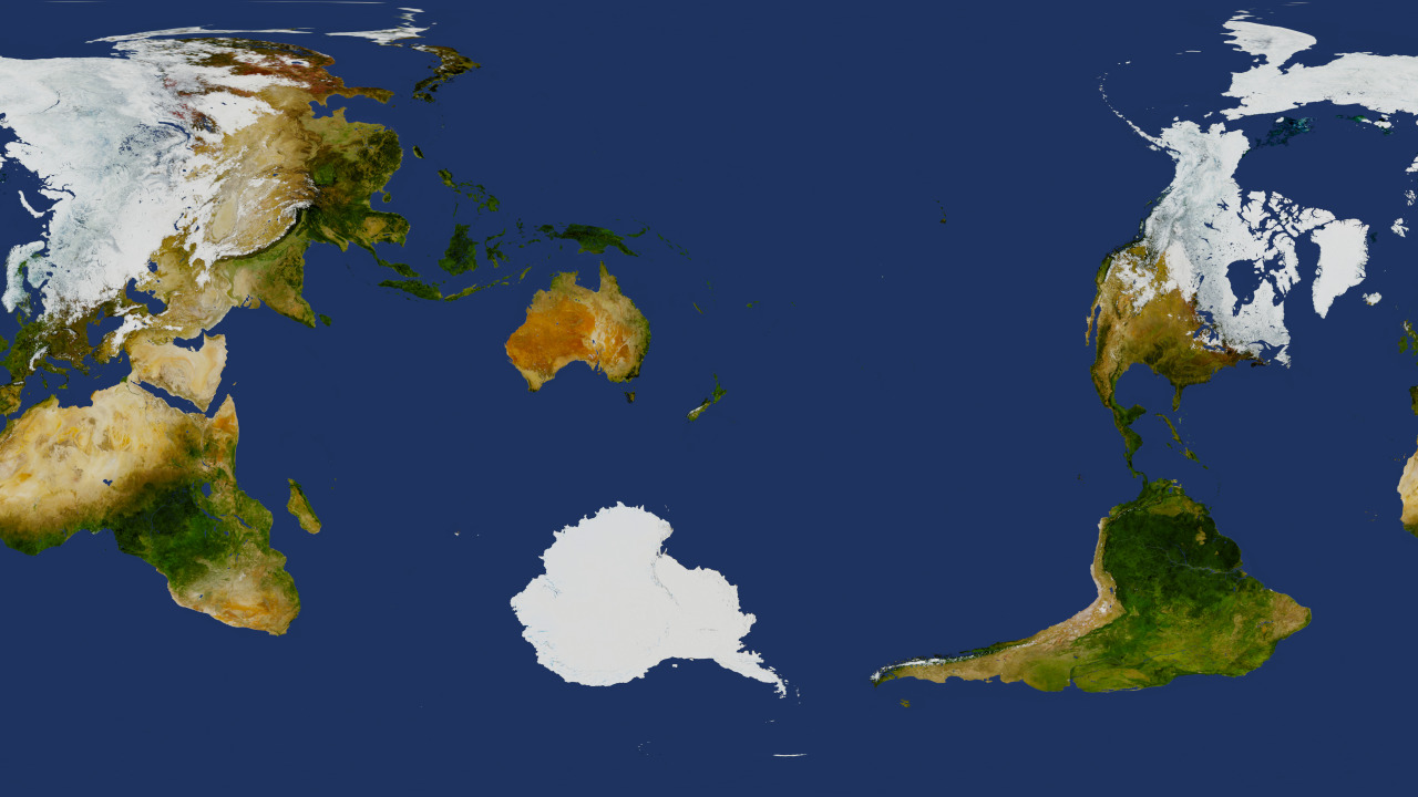 New Zealand as the center of the world.