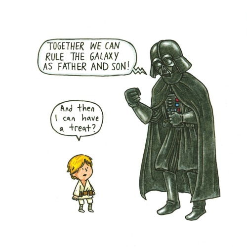 psychopopwebcomics:Jeffrey Brown, Darth Vader and his offspring