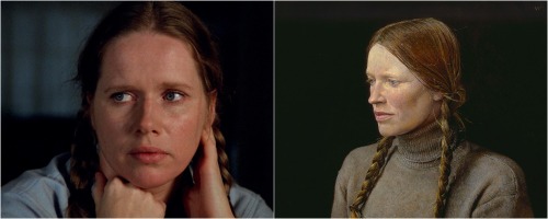 Liv Ullmann in Autumn Sonata (dir. Ingmar Bergman) and Helga in Andrew Wyeth’s “Braids” 