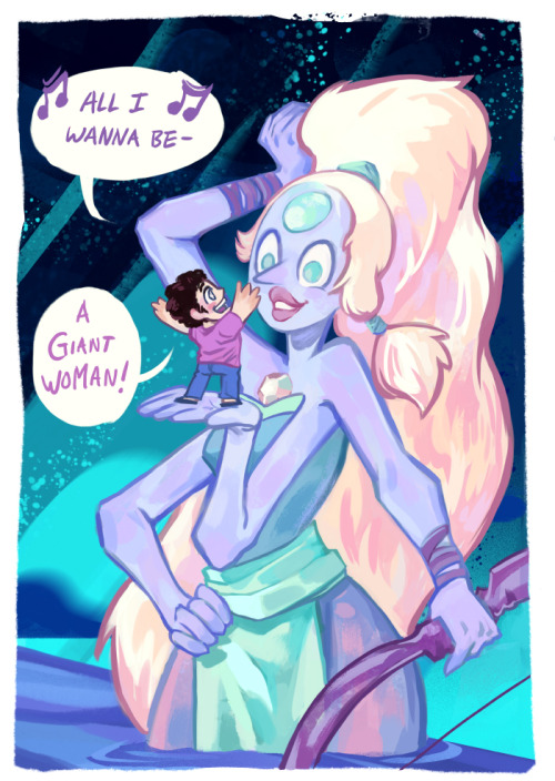 kowabungadoodles:kowabungadoodles:Opal and Steven! 2/6 Fusion Love &lt;3I just like the colours in t