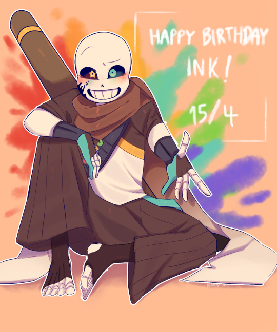 Ink!Sans FANARTTTT!!! (HIS BIRTHDAY IS COMING!!) by irodimmatcha on  DeviantArt