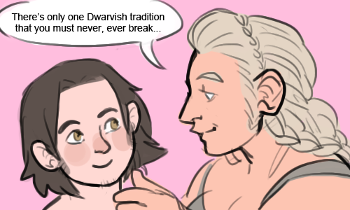 nemertea:  algrenion:  have a sappy comic about dwarf girlies that i didn’t even try to make look good  OHMYGOSH 