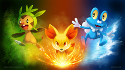 pokemonpalooza:  Pokemon X/Y - Starter Wallpaperby =arkeis-pokemon 