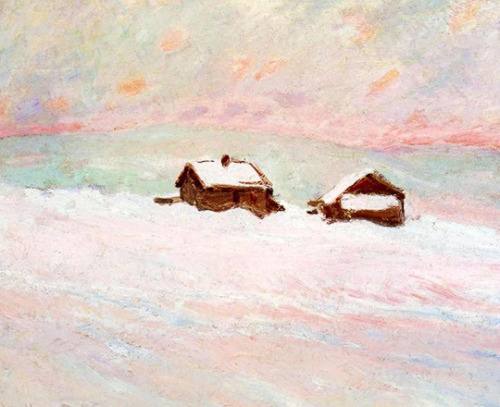 soundsofmyuniverse:Winter in Claude Monet’s paintingsThe Road in front of Saint-Simeon Farm in Winte