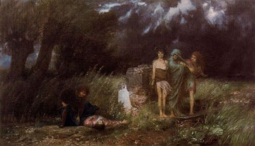 Assassin pursued by furies, Arnold Bocklin