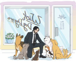 anon:  eldritchgentleman:  kunsti: John Wick opens a doggy daycare instead of going back to assassin things and everything is totally fine Except when some evil ass brings him a doggie with signs of abuse.   Then its back to business…. 