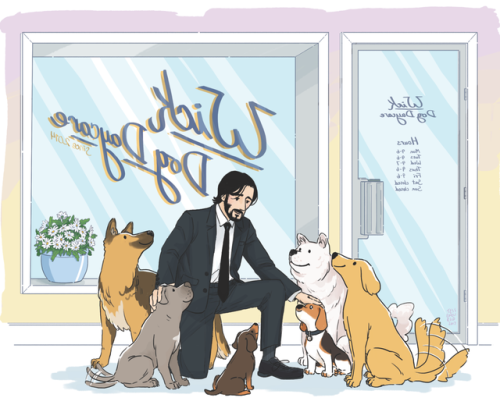 kunsti:John Wick opens a doggy daycare instead of going back to assassin things and everything is to