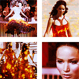 athenasia:  The bird, the pin, the song, the berries, the watch, the cracker, the dress that burst into flames. I am the mockingjay. The one that survived despite the Capitol’s plans. The symbol of the rebellion. 
