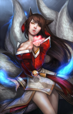 league-of-legends-sexy-girls:  Ahri by ~Erina 