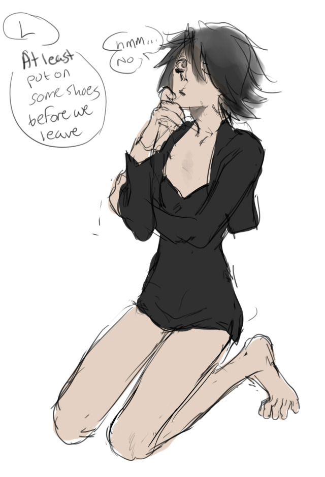i don’t remember when i drew L in a dress but i guess i did #death note#L Lawliet#art