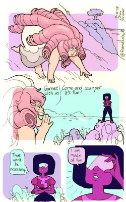 frameacloud:  That photo-set of scenes where different Gems run on all fours made me wonder which other Gems might or might not do that. Patreon Comic transcript: Keep reading 