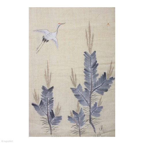 OrimeThis is a beautiful girl’s hemp kimono with hand painted motifs of crane and pine. For th