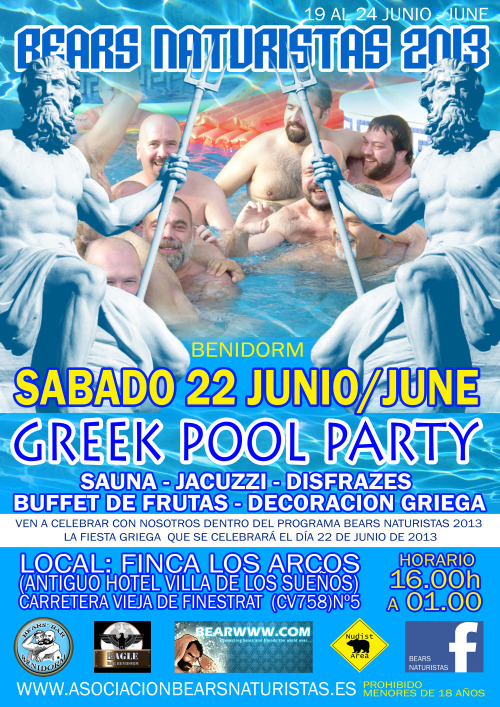 Greek pool party Benidorm (Spain) 22-july-2013 www.asociacionbearsnaturistas.es