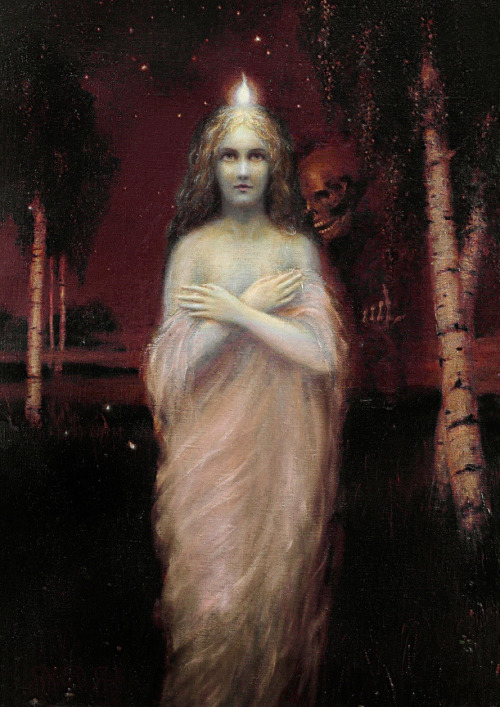 pankurios-templeovarts:Richard Roland Holst - Young Girl and Death, 1894. 