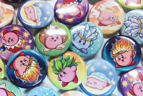 retrogamingblog:Kirby Buttons made by CritterCatCreations