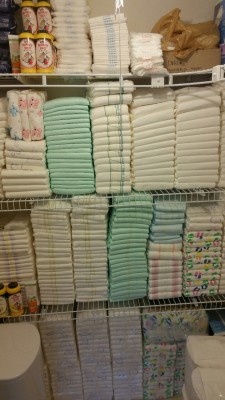 pamperedscholar:  Day time, uncased diapers,