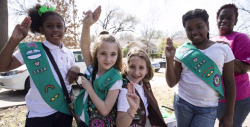 iwriteaboutfeminism:  bitch-media:  A still from Girl Scouts of Western Washington’s Indiegogo campaign video.The Girl Scouts of Western Washington recently received a 贄,000 donation, but it came with a caveat: the money couldn’t go to supporting