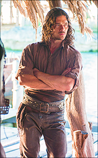behindfairytales:    Luke Arnold in Black Sails (s2) as John Silver [x]   