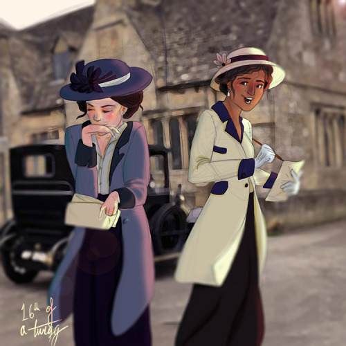 16th-of-a-twigg:Mini self project - Placing Gwen and Morgana in period clothing.1910′s - Outdoor day