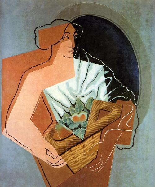artist-gris:  Woman With Basket, 1927, Juan GrisMedium: oil,canvashttps://www.wikiart.org/en/juan-gris/woman-with-basket-1927