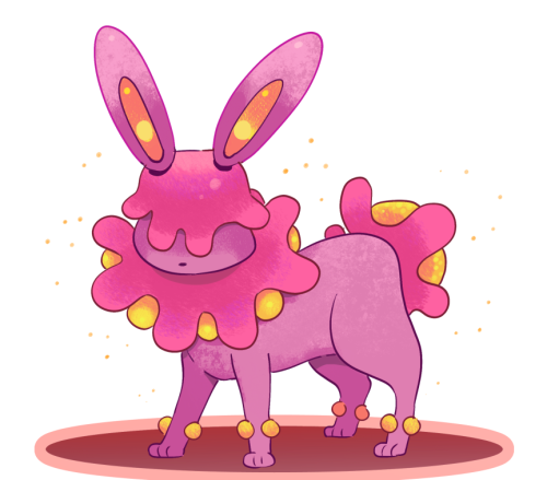 ohcorny:sporeon, a poison eevolution. much like paras and parasect, it evolves when an eevee has bee