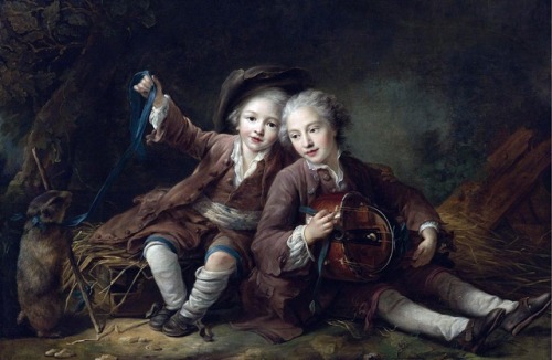 François-Hubert Drouais (1727-1775): The Children of the Duc de Bouillon dressed as Montagnards. 175