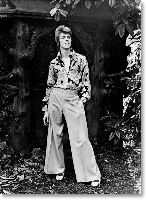 therealmickrock: Bowie, In Garden Wide Trousers, 1972 – This print and more on display now at 