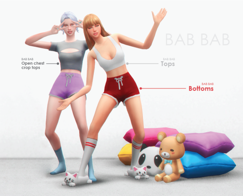 manueapinny: BAB BAB : Sleepwear setTeen to elder | Tops and Bottoms category✓ Base game compatible✓