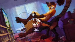 furrywolfcyrus:  Gamers by Oselotti 