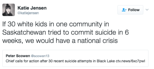 thejusticethatissocial: First Nations Chief Coreen Sayazie calls for action after 30 recent suicide 
