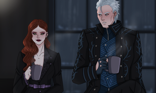 “It’s nice to just have tea with you again V…Vergil.” Self indulgent redraw of a redraw, but 