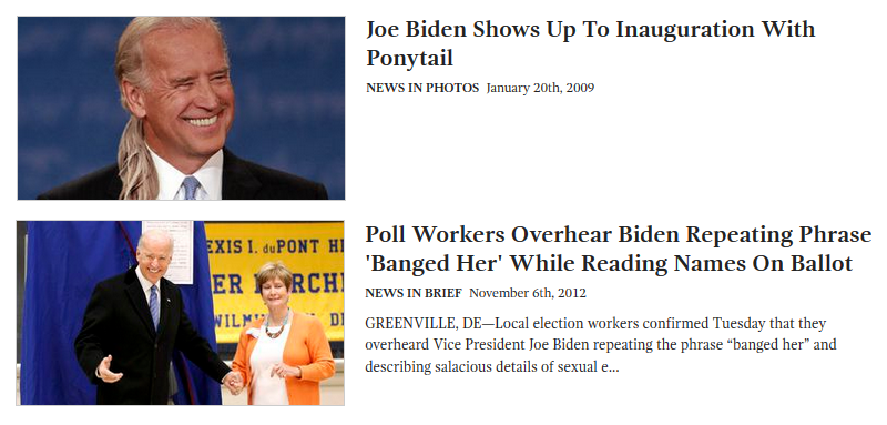 Dynamite Joe Biden in The Onion