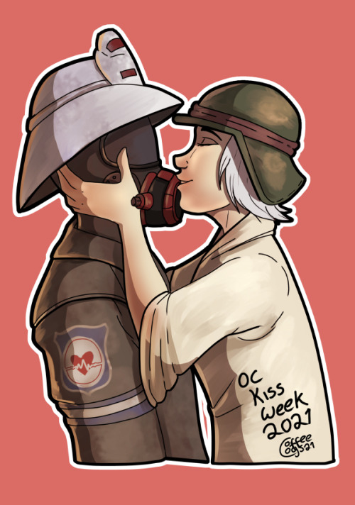 coffeecogs: It’s OC Kiss Week! And Grey has been sharing many drunken kisses!@nuka-nuke @asteridaes 