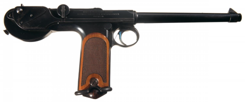 Scarce Borchardt semi automatic pistol/carbine with detachable buttstock.Sold at Auction: $22,500