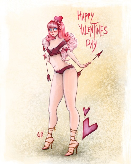 Quick pin up sketch, have a nice valentines day guys, keep working..