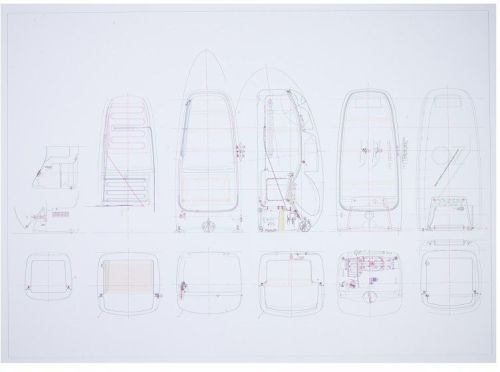 Roberto Pezetta for Zanussi, concept refrigerator, CAD print-out, 1993. OZ refrigerator, CAD print-o