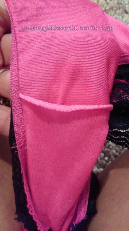 lovemyglassworld:  Mmmm…..Love day 1 of a panty and breaking out the vibrator to get the juices flowing. Soaked all the way through and the cream just kept on flowing all day long 😊   To order email me at barbieworldejz@yahoo.com 