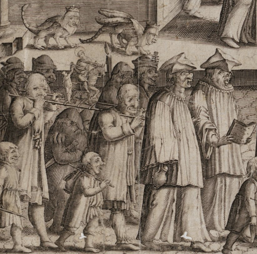 Anti-Catholic engraving (1605). Detail.