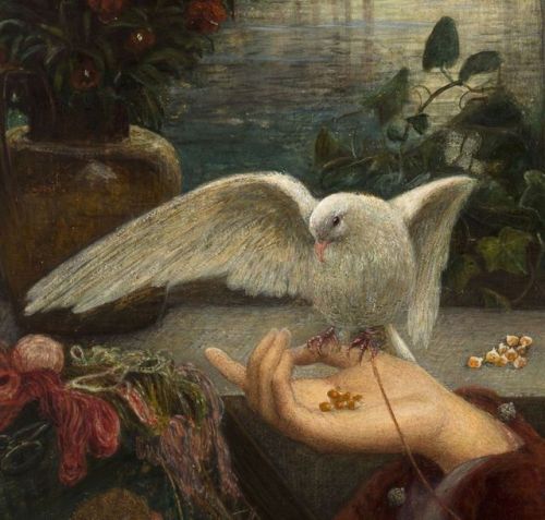 detail of Love’s Messenger by Marie Spartali Stillman, 1885