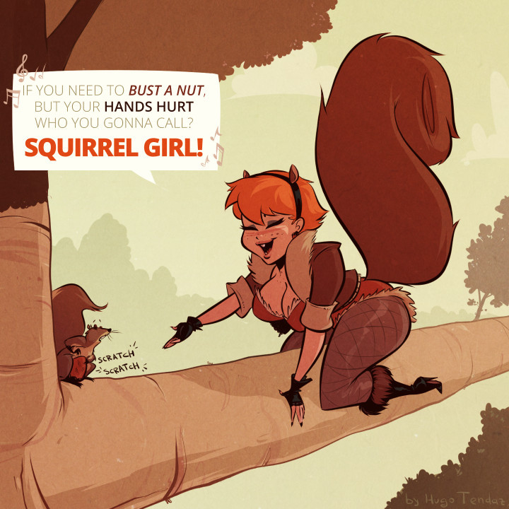 Squirrel Girl - Opening Theme Song - Cartoony PinUpTime to SCRATCH her from adult