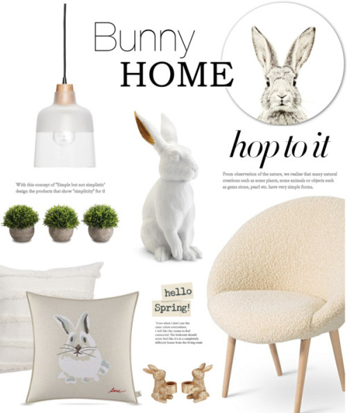 Hip Hop Home: Bunny Decor by catchsomeraes featuring textured throw pillows ❤ liked on Polyvore