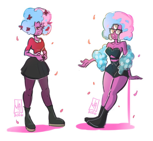 rosyquartz:  juniperarts:  new aesthetic: cotton candy mom in cute outfits   