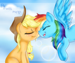 mlpfim-fanart:  AJ and RD: fly with me by Lelka-Philka    &lt;3