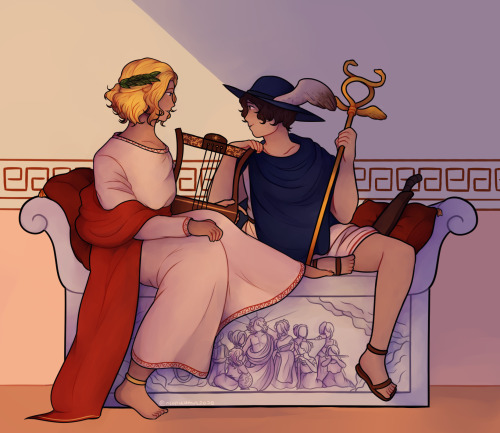 my-name-is-apollo:neoptelemus:two bros enjoying a nice sunset in Delphi, anyway I just drew a doodle