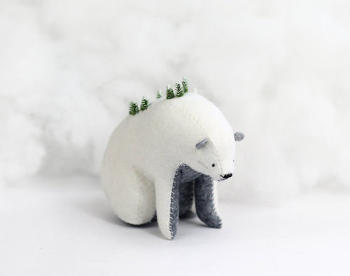 Felted bear sculptures by Past Your Porchlight